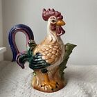 Vintage 10" Rooster Figurine Ceramic Tea Pot - Young's Heartfelt 1999