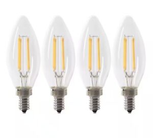 1- 4Pack Feit Electric Enhance 40 Watt E12 Filament Led Bulb Daylight BA10 Bulbs