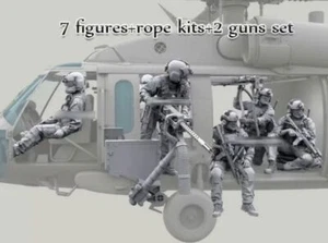 1/35 resina HH-60G Pave Hawk Helicopter Crew set (NO AEREO) 7 personaggi + corda + pistole - Foto 1 di 12