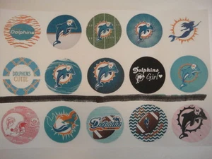 15 Miami Dolphins Mezcla Botones Espalda Plana o Pin Insignias Cabujones Imanes - Imagen 1 de 5