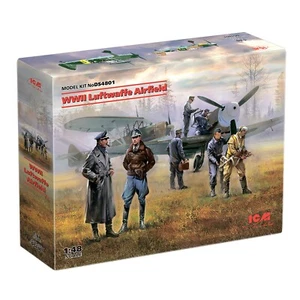 Kit modelo ICM 1:48 escala aeródromo de la Luftwaffe de la Segunda Guerra Mundial (2 aviones y pilotos) ICMDS4801 - Imagen 1 de 12