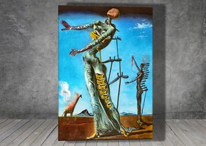 Salvador Dali The Burning Giraffe CANVAS  PAINTING ART PRINT POSTER 1573 - Picture 1 of 7