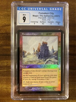 MTG✨FORSAKEN CITY FOIL✨Planeshift CGC Quad 9’s++ MINT RARE Land 2001 LOW POP ! - Image 1 of 4