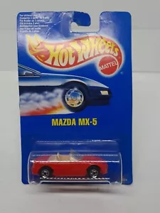 New 1991 Hot Wheels MAZDA MX-5 - Red Collector #5664 Blue Card Vintage JDM Rare - Picture 1 of 10