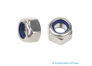 Sicherungsmuttern DIN 985 M2 - M20 Edelstahl A2 Stoppmuttern Sechskantmutter VA - Bild 1 von 5