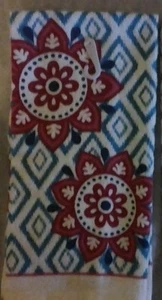 NUOVO TOVAGLIOLO CUCINA COTONE COLORI MODERNI MANDALA FIORI TEAL ECRÙ - Foto 1 di 2