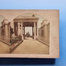 Early Tinted Stereoview 3D C1855 Real Photo Unknown Grand House Column Porch
