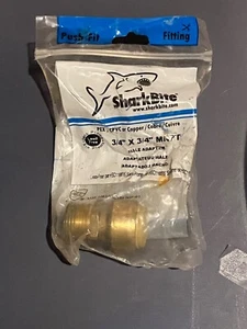 Shark Bite Brass Plumbing Fitting 3/4" x 3/4" MNPT Male Adapter - Sealed Package - Picture 1 of 2