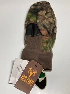 Mossy Oak Hot Shot Fleece Men's Pop-Top Hunting Mittens 3M Thinsulate Size M - Picture 1 of 4