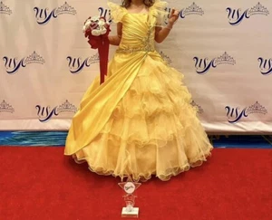 Size 6 7 Ballgown Pageant Dress Princess Belle Tiffany + Fun Fashion gown Shoes - Picture 1 of 24