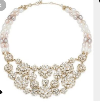 COLLAR DE DECLARACIÓN NUEVO SIN ETIQUETAS $298 CAROLEE Blushing Brides Xx531 Foto 1 de 4