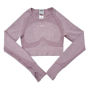Gymshark Flex Sports Long Sleeve Crop Top Size Small Pink Seamless Gym Workout - Picture 1 of 8