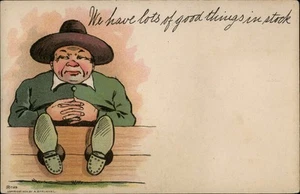 Alte Postkarte eines glücklichen Bauern - 1905 Cartoon Humor - Bild 1 von 2