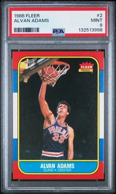 1986 FLEER #2 ALVAN ADAMS PSA 9 - Image 1 of 2