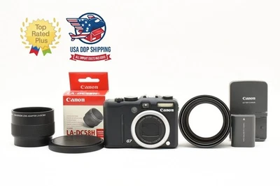 [NEAR MINT w/TC-DC58N] Canon PowerShot G7 10.0MP Digital Camera Black JAPAN - Image 1 of 4