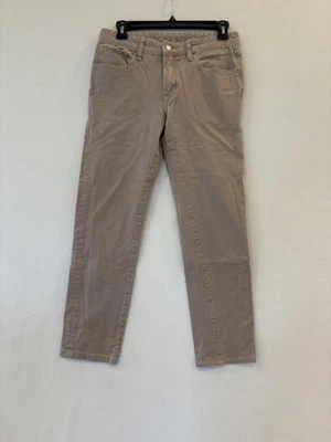 Calça jeans masculina Uniqlo 29x34 bege slim stretch 5 bolsos casual chino - Imagem 1 de 4