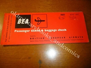 BEA 1961 VECCHIO BIGLIETTO VINTAGE AIRLINE TICKET FLUGTICKET - Picture 1 of 1