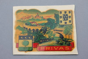 BF Ancien chromotransfert décalcomanie PRIVAS vintage 50/60's decalcomanie déco - Picture 1 of 1
