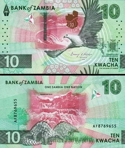 Zambia 10 Kwacha 2024 2025, UNC, P-62, New Design, Pangolins EAGLE - Picture 1 of 3