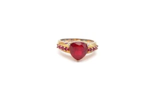 Ross Simons Lab-Created Ruby Ring Gold Plated Sterling Silver 925 Size 8 - Picture 1 of 13