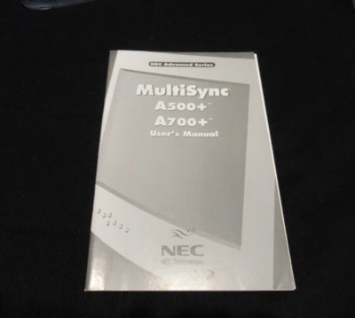 NEC - MULTISYNC A500+ AND A700+ USER'S MANUAL - Image 1 of 2
