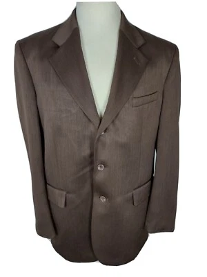 Gianni Vironi Men's Sz 42L Brown Sheen Lt Weight Poly Blend Sport Coat S10 - Image 1 of 4