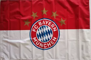 Fahne Logo 5 Sterne FC Bayern München 28327 Größe 90 x 60 cm - Bild 1 von 3