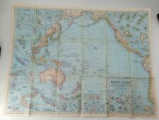 MAP of PACIFIC OCEAN DEC 1952 National Geographic antique/vintage (aA