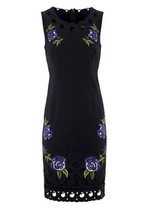 KALEIDOSCOPE BLACK EMBROIDERED DRESS SIZE 8 NEW - Picture 1 of 4