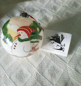 NEW CHASE REVERSE PAINTED BLOWN GLASS ORNAMENT SNOWMAN ON SKIS BUNNY BIRDS (6) - Picture 1 of 5