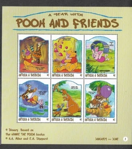 DISNEY STAMPS POOH AND FREINDS WINNIE THE POOH MNH ANIMATION CARTOONS ANT/BAR - Picture 1 of 1
