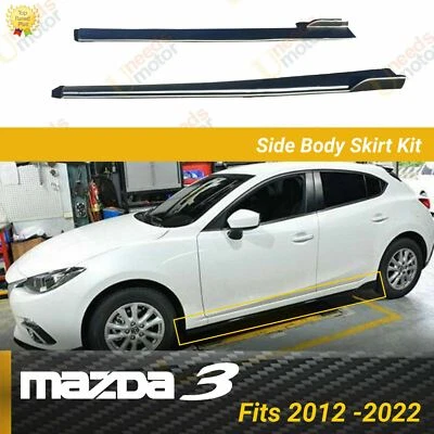 Kit de extensión de carrocería faldones laterales panel basculante negro mate JDM para Mazda 3 12-2022 Foto 1 de 4