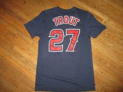 MIKE TROUT LOS ANGELES ANGELS 27 JERSEY T SHIRT Baseball MLB Nike Adult SMALL - Imagem 1 de 3