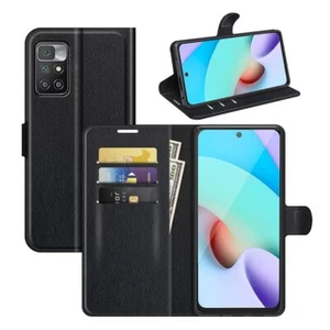 Handyhülle Schutz Case für Xiaomi Redmi 10 Flip Cover Tasche Etuis Schwarz Neu - Zdjęcie 1 z 7