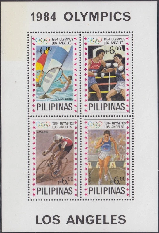 PHILIPPINES Sc # 1705a-d CPL MNH -  USA 1984 SUMMER OLYMPIC GAMES - Image 1 of 1