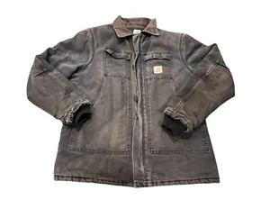 Carhartt Jacket Mens Xl Black Quilt Lined Chore Barn Coat Killer Fade Detroit - Picture 1 of 18