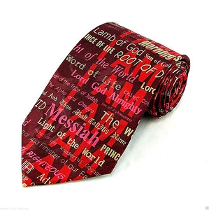 I AM The Christ Men's Neck Tie Religious Jesus Easter Christian Gift Red Necktie - Picture 1 of 2