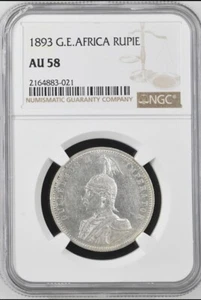 GERMAN EAST AFRICA. Rupie, 1893. Berlin Mint. Wilhelm II. NGC AU58. RARE!! - Picture 1 of 2