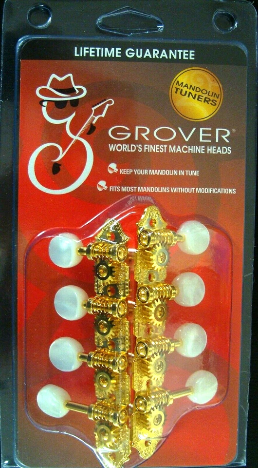 Grover 409FVG   409 Series “FV” Vintage Style Mandolin Tuning Machines, Gold - Image 1 of 4