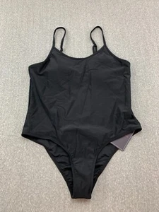 Milumia Modern Minimalist 1 pc Swimsuit Girls size 11-12Y Black Silky Padded - Picture 1 of 12