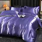 Luxury Satin Flat Sheet Duvet Cover High Density Satin Solid Color Bedding Set