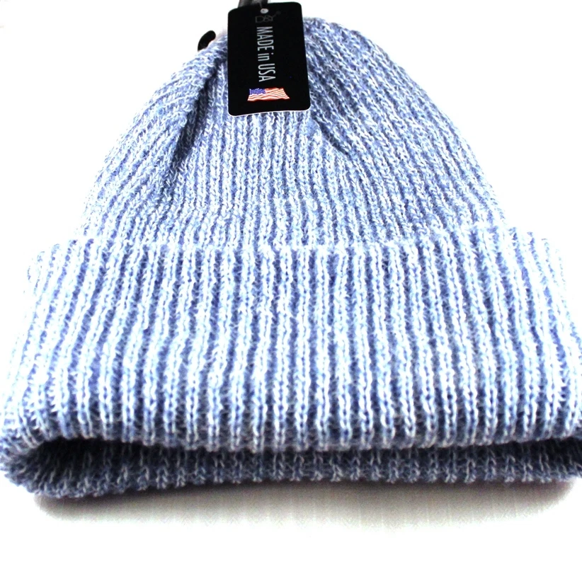 Very Warm New Thick Knit Winter Cap Cover Beanie Head Gear Light Blue One Size - Image 1 of 1