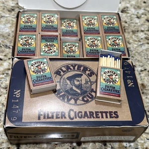 RARE Lot 100 Players Navy Cut Light Cigarettes Matchbooks Original Display Boxes - Picture 1 of 21