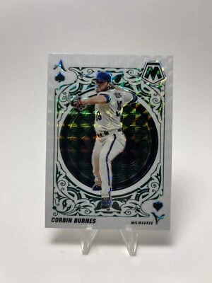 2022 Panini Mosaic Aces Green Prizm Corbin Burnes Milwaukee Brewers #A-11 - Image 1 of 2