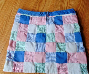 Vineyard Vines Girls sz 14 Seersucker Patchwork Mini Skirt Lined - Picture 1 of 4