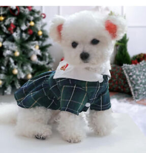 Christmas Dog Dress Embroidered Plaid Size Small New With Tags Dog Clothes 6 Lb