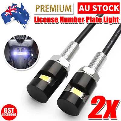 2pcs LED License Number Plate Light Screw Bolt Bulbs 5050 SMD For Car Motorcycle - image 1 of 4