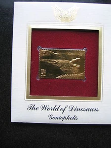 1997 Goniopholis Dinosaur Gold Stamp replica FDC Golden Cover - Picture 1 of 3