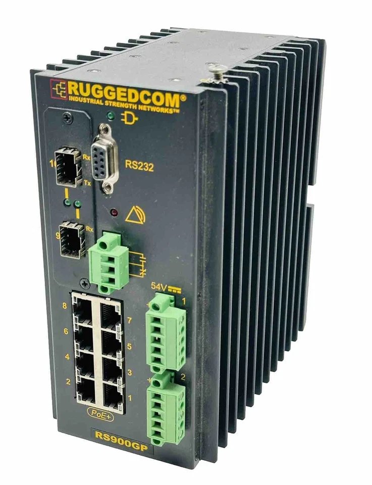 Siemens Ruggedcom RS900GP-D-FG50-XX Hardened Industrial POE Switch Managed RS232 - Image 1 of 4