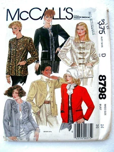 McCall 8798 JACKETS size 14 36bust women fabric sewing pattern 1983 UnCut crafts - Picture 1 of 3